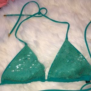 Teal Sequin Victoria’s Secret Swim Top